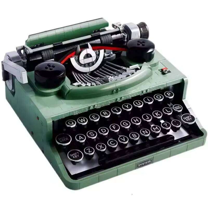 2079 PCS The Retro Typewriter Compatible 21327 Building Blocks Marking Keyboard Kids Writing Machine Gift Toy Z260306