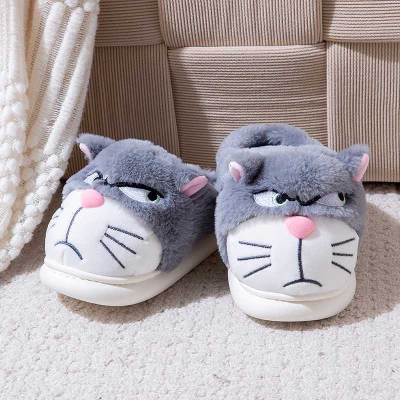 Fluffy Slippers Women House Cute Cartoon Casual Winter Designer Shoes Girls Home Flats Elegant Plush Fashion Footwear Large Size S260305MBSK