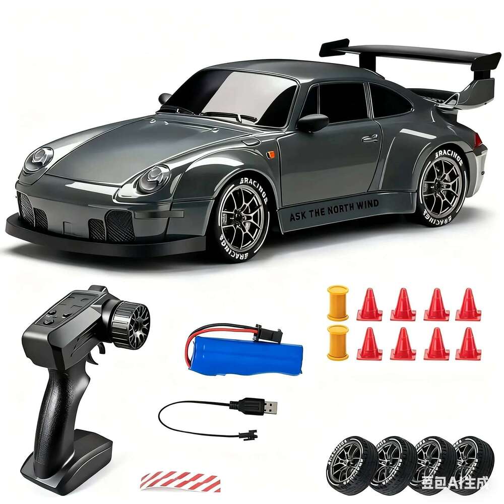 S814 24 Semi-Proportional RC Car High Speed 20KM/H LED Lights Drift Tires Road Barrier Toy for Kids And Adults C260305