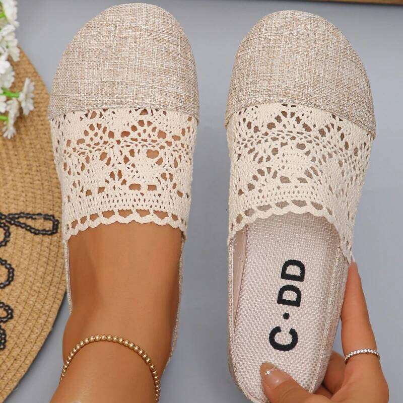 2026 New Women's Comfortable Anti slip Wear resistant Shoes Fashionable Simple Hollow Design Hot Selling Flat Heels