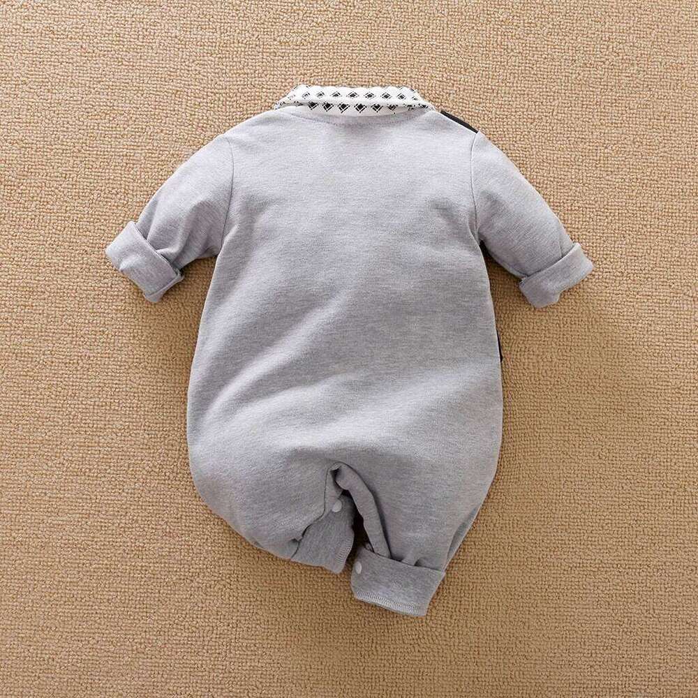 Baby Boys Outfit Infant Clothes Gentleman Suits Long Sleeve Toddler Onesie Costume Romper Jumpsuit 100% Cotton Spring and Autumn Z260306