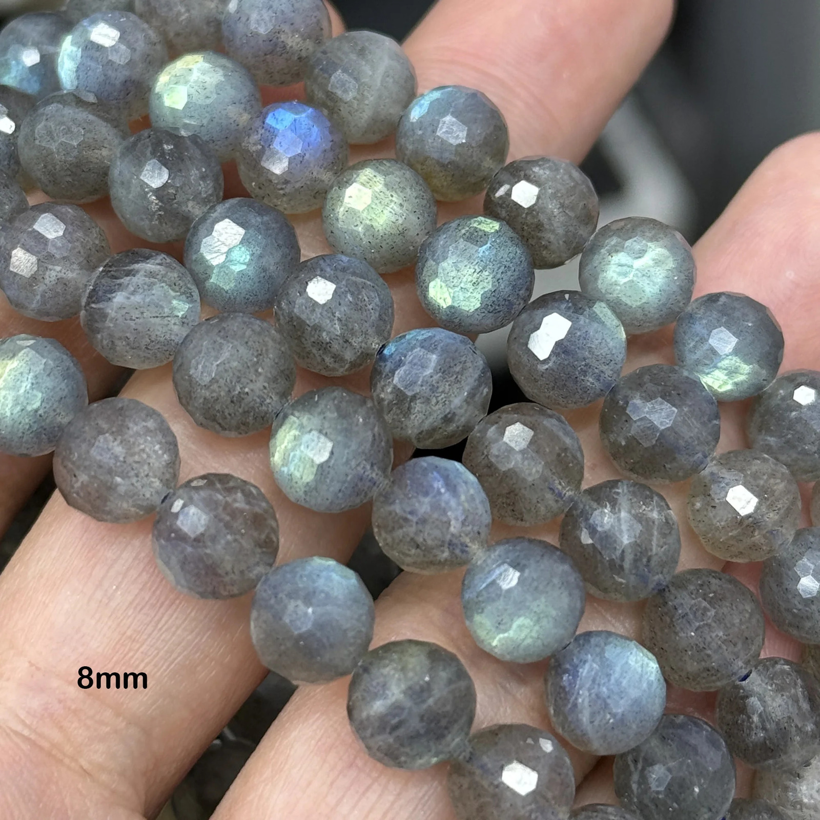 Natural AA Labradorite 6mm 8mm Faceted Shinny Round Loose Beads For Jewelry Making DIY Bracelets Necklace Wholesale Mikubeads 260302