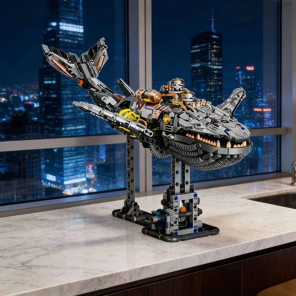 MOC Mechanical Whale Building Block Model Ornaments Educational Assembled Toys for Children's Kid Holiday Gifts Z260306