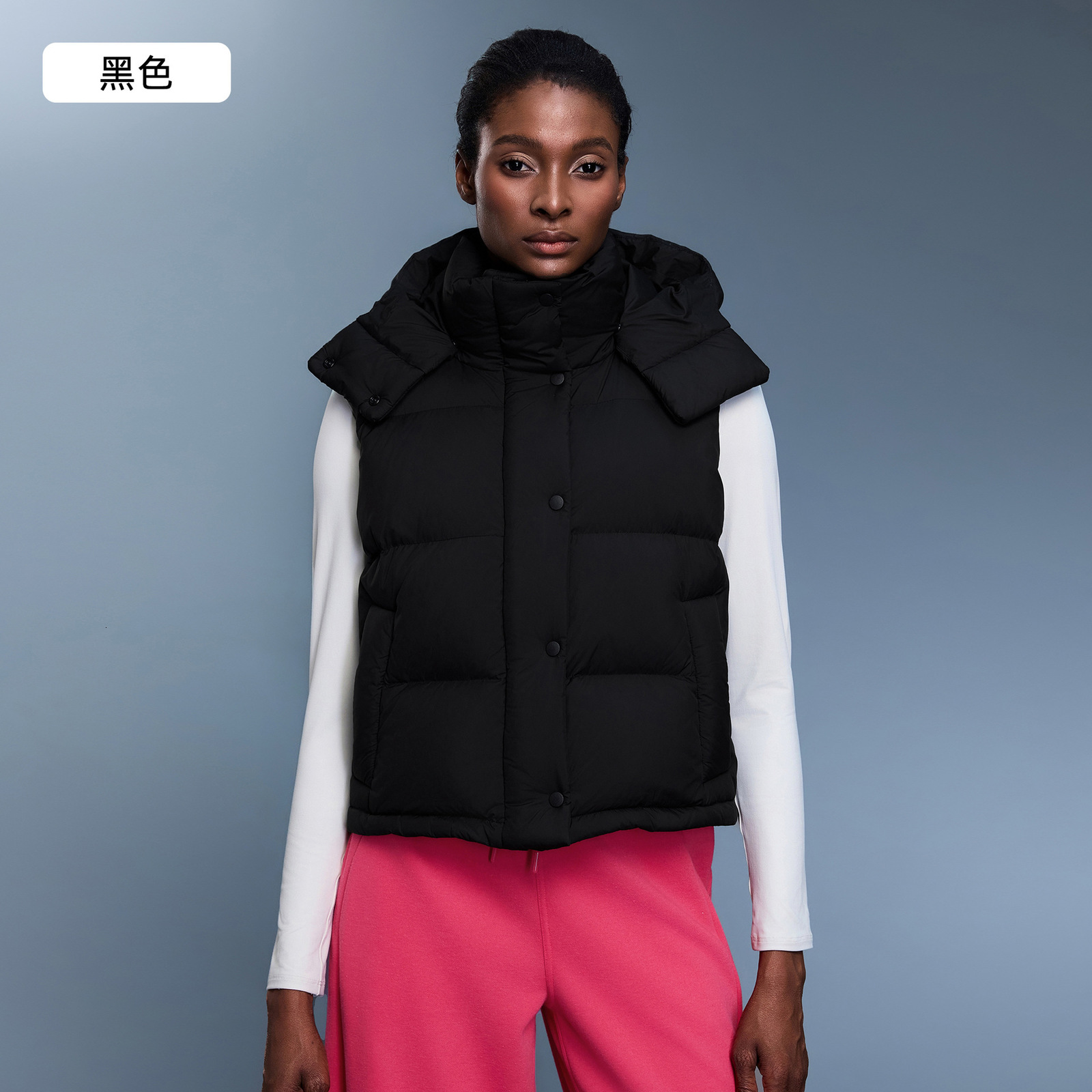 Winter Hooded Down Vest for Women Short Style New National Standard 90 White Duck Down Warm Vest Jacket D25143 211108