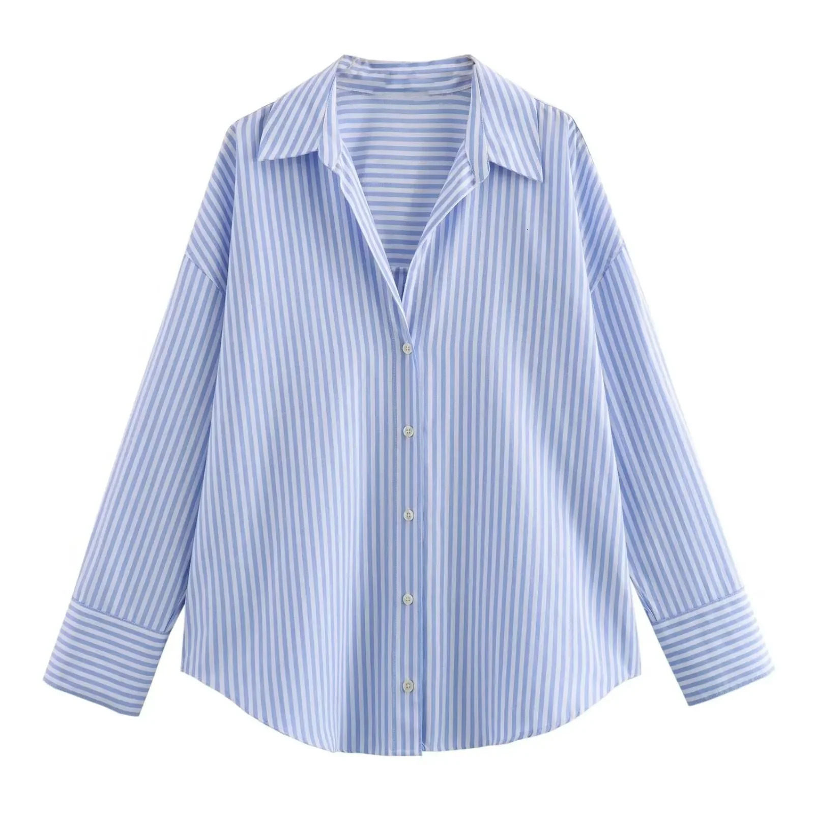 BSAY Women Fashion Spring Cotton Oxford Long Sleeve Single-breasted Lapel Blouse Street Clothing Shirt Chic Ladies Tops Mujer 260306
