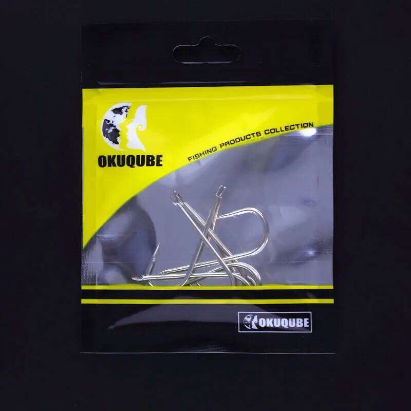 50pcs/lot White Hooks High Carbon Steel Straight And Long Shank Fishhook Tackle For Sea River Bass Perch Fishing S260305