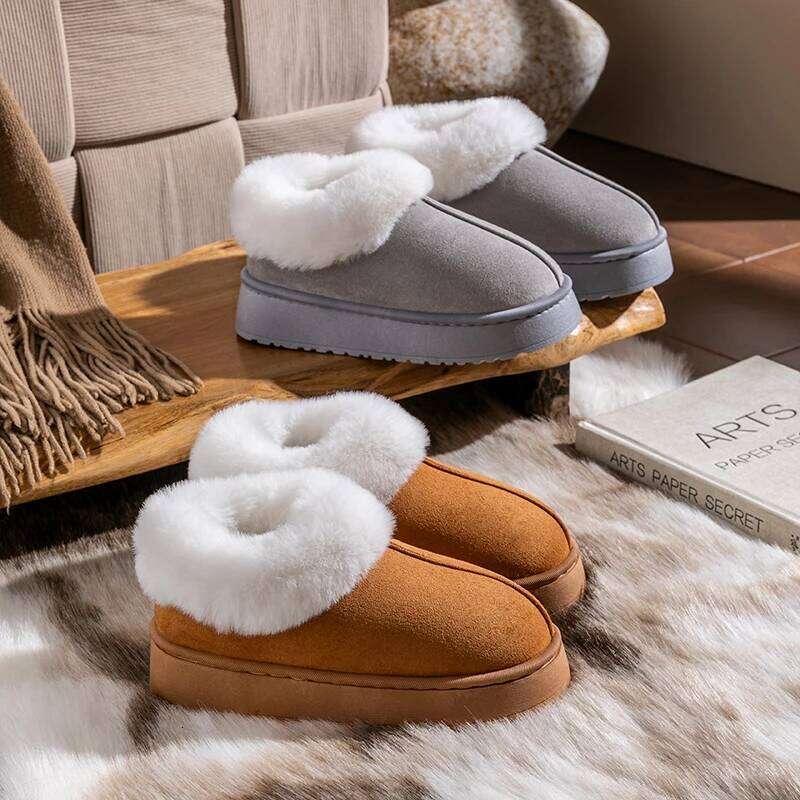 Women's Winter Slippers Non-Slip Thick Sole Fleece Lined Warm Boot Indoor Outdoor Fashion Comfort Fluffy Plush House Shoes