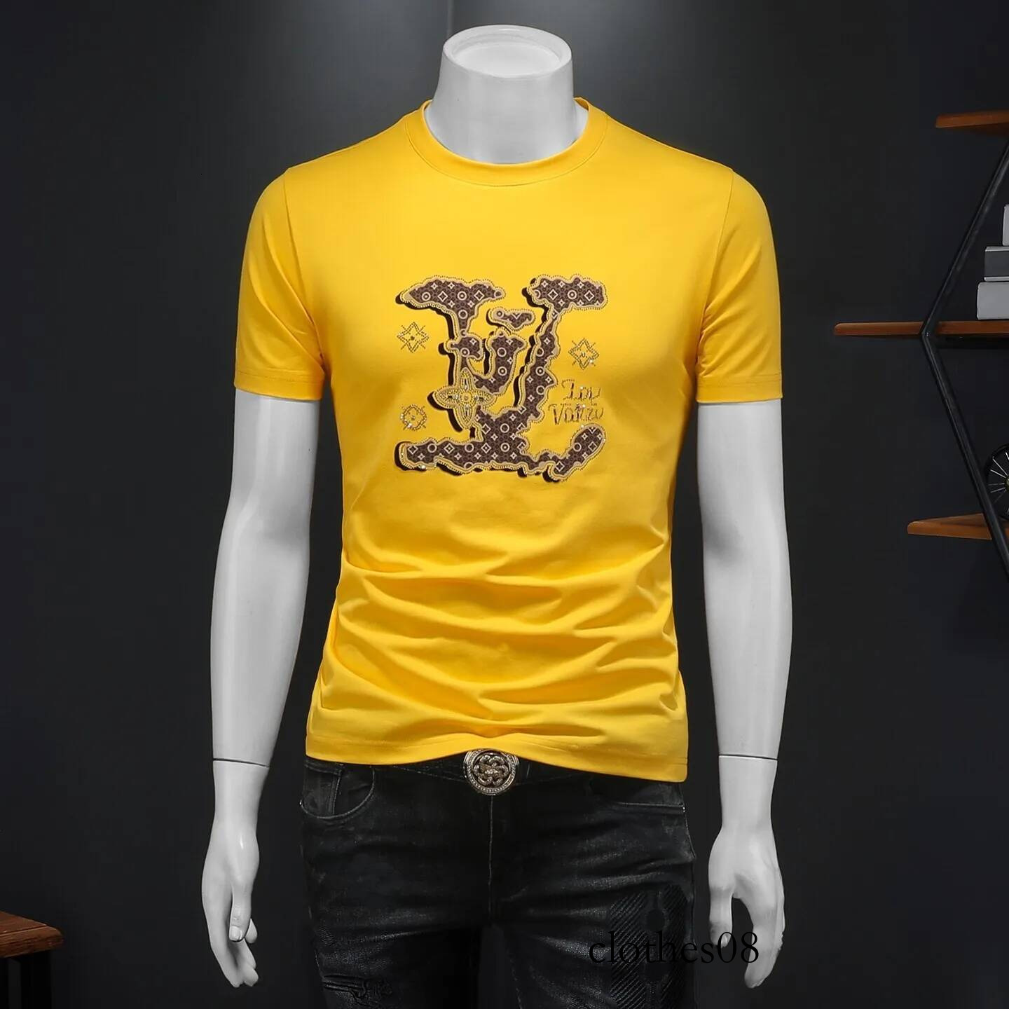 Men's Faionable round Ne Printed ort Sve T-irt Polyester Cotton Blend Summer Casual Classic Sle Regular Fit