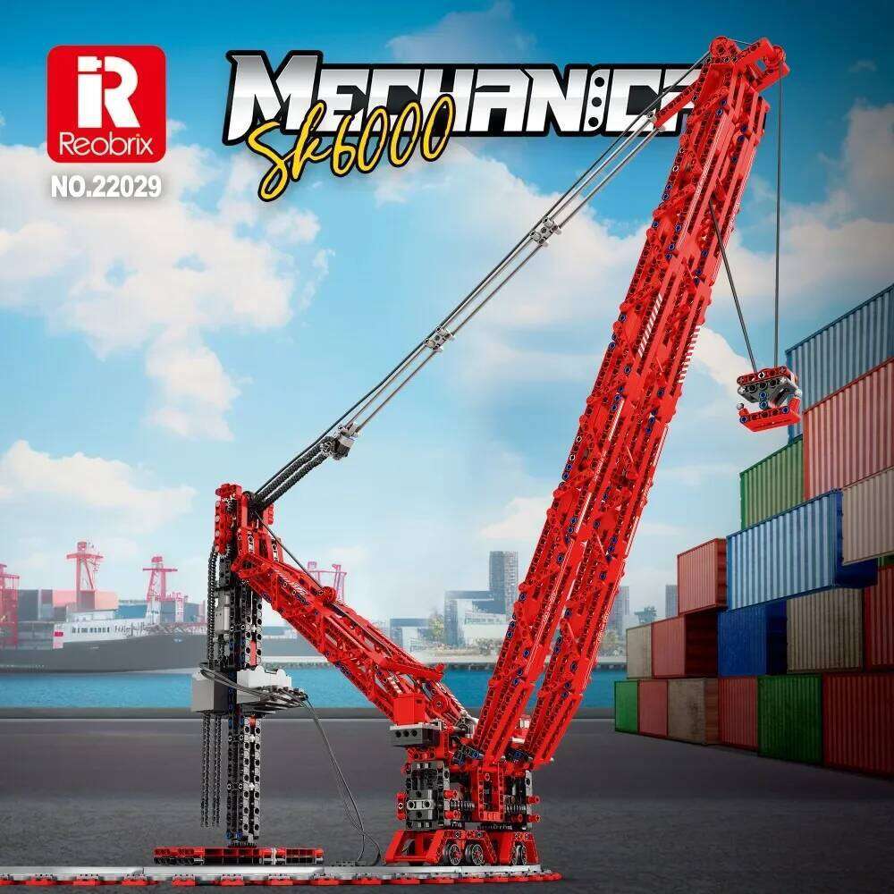 SK6000 Building Blocks Heavy Ring Crane Remote Control Technology Bricks Model Desktop Ornaments Kids Toys Holiday Gifts Z260306
