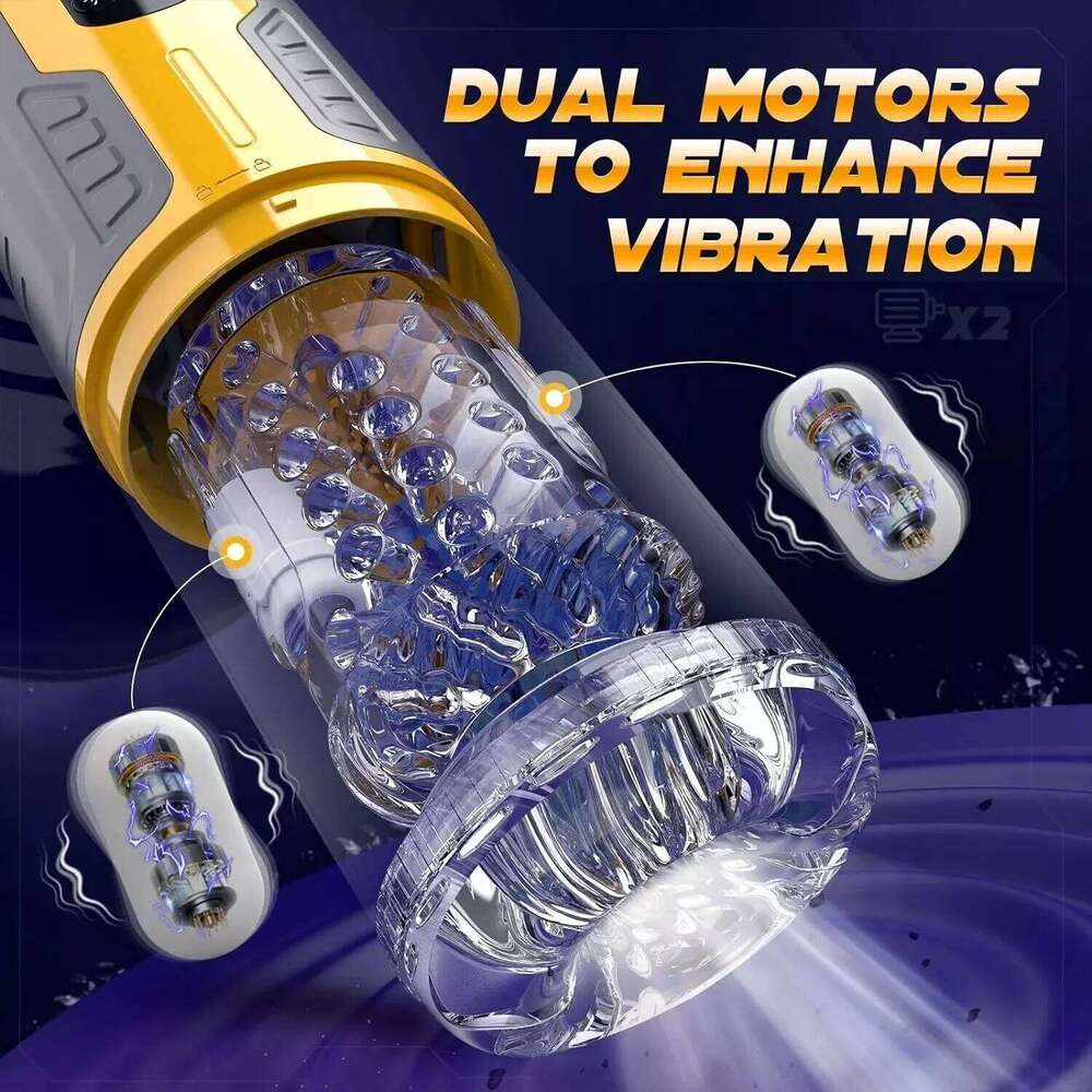 Automatic Telescopic Male Vagina Masturbation Cup LCD Digital Display Rotation Blowjob Masturbator Adults Sex Toys W260305