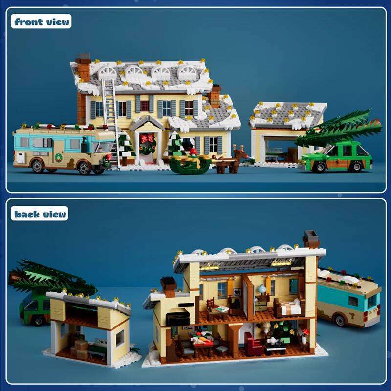 1958PCS Vacation House Building Blocks Toys Sets Holiday Decorative Ornaments Bricks For Kids Adult Christmas Gifts Z260306