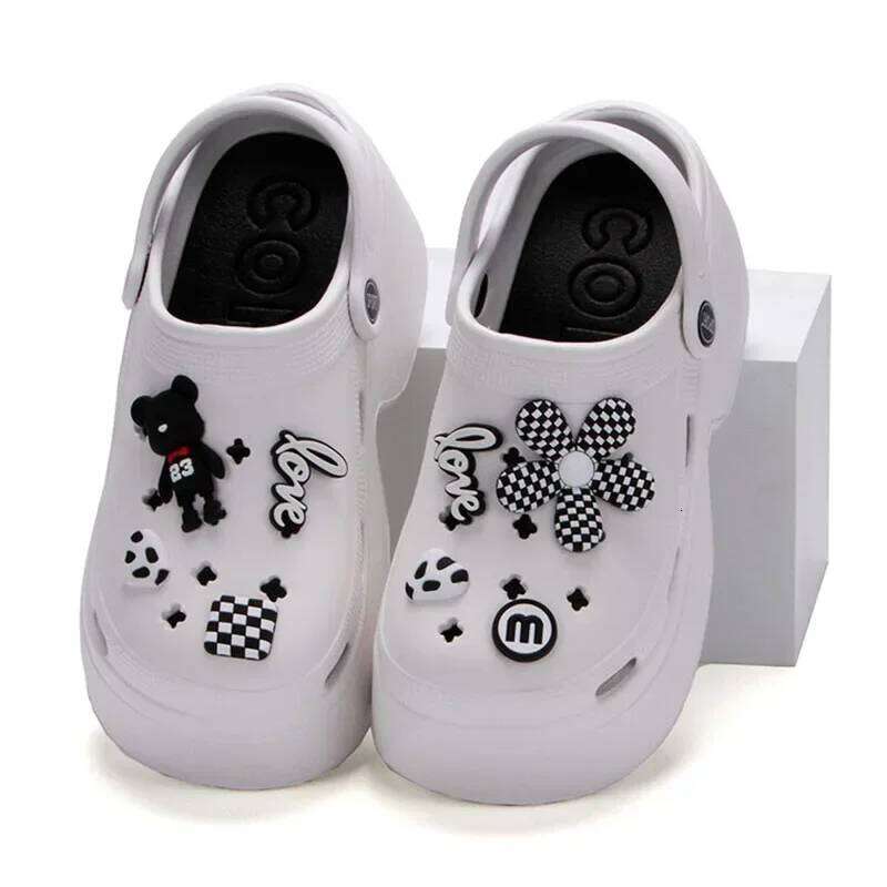 Women Chunky Platform 2024 Summer Soft Thick Sole Diy Clogs Garden Shoes Woman Closed Toe Non-Slip Beach Slides Sandals