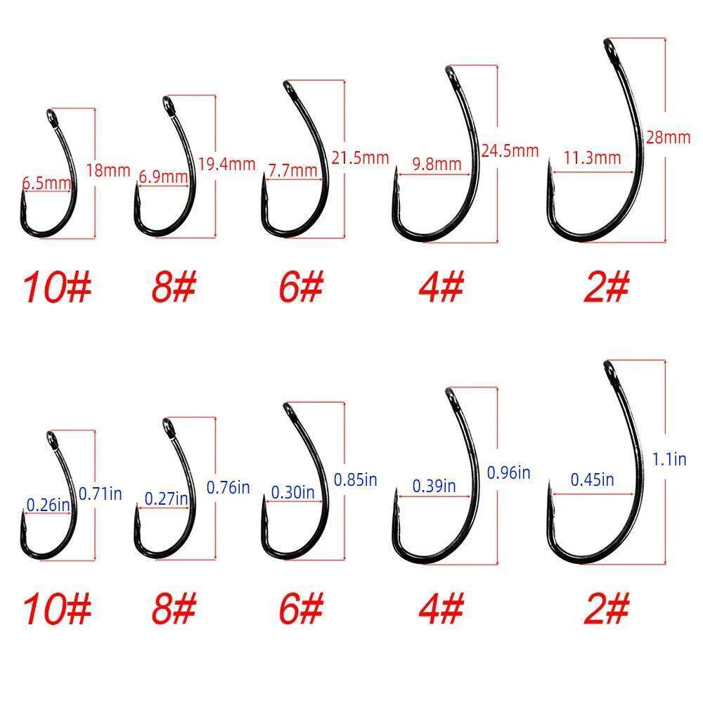 Hirisi 100pcs Carp Hook Coating Barbless Non-barb Fishhooks High Carbon Steel 8004 Fishing Accessories S260305