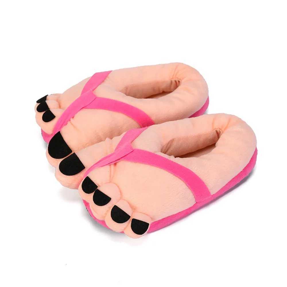 Men Women Winter Slippers Big Feet Creative Couples Funny Slippers House Slides Home Soft Warm Cotton Slider S260305