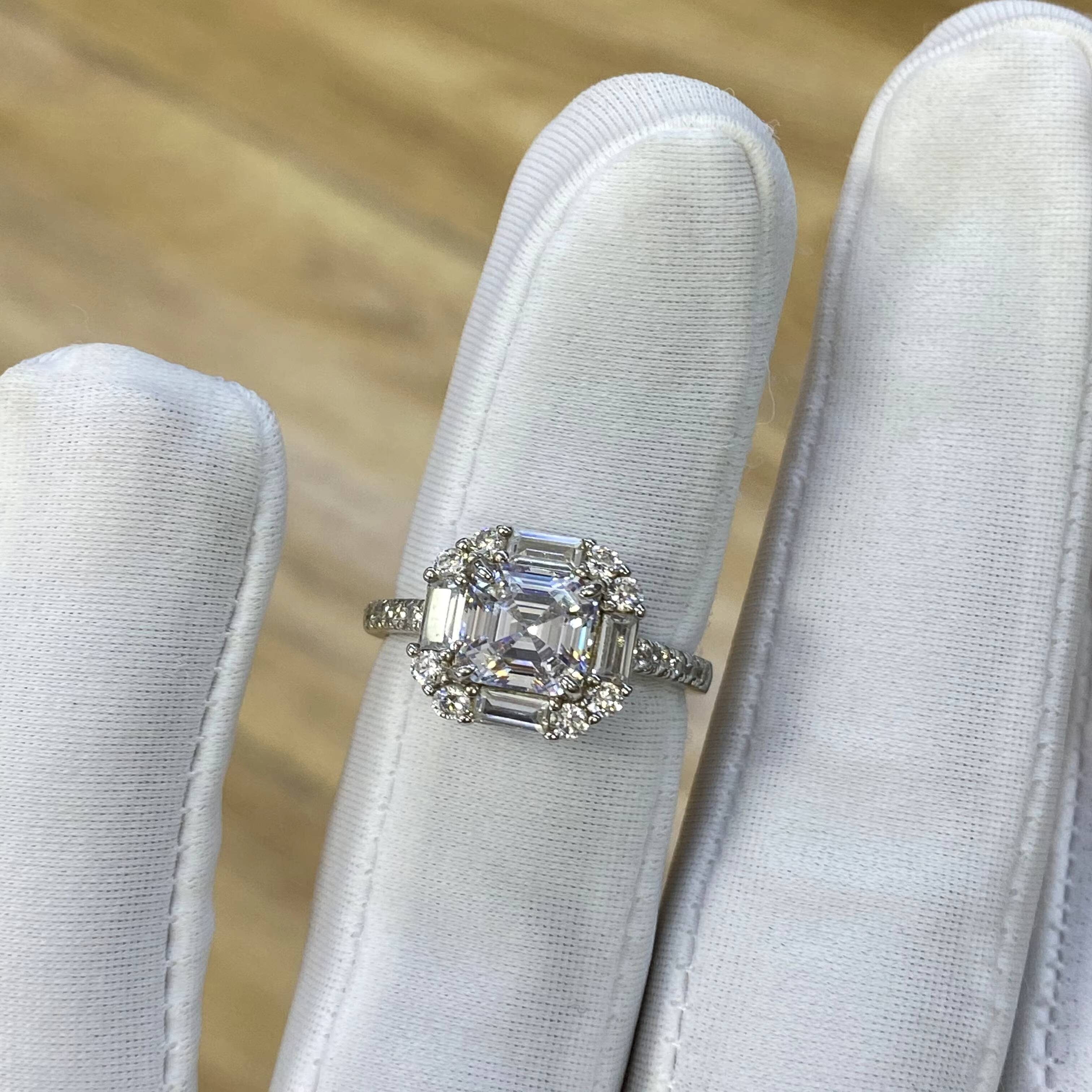 Cultured Diamond Ring Womens First Choice Wedding Ring Synthetic Diamond Proposal Ring