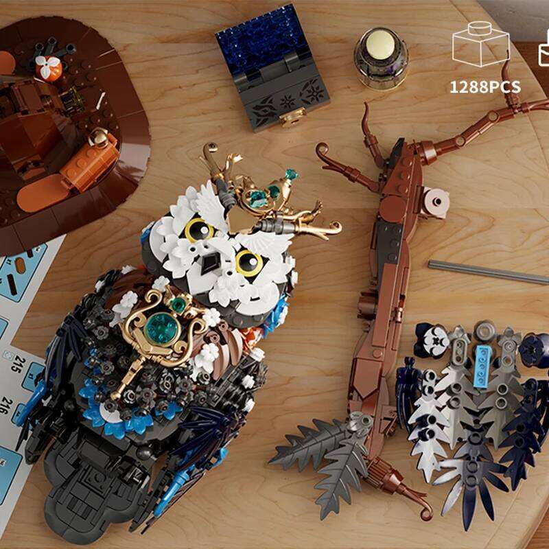 1288pcs Magical World Owl Magic Book and Lights Building Blocks MOC Animal Bird Models Boys Assembly Toys Kid Christmas Gifts Z260305