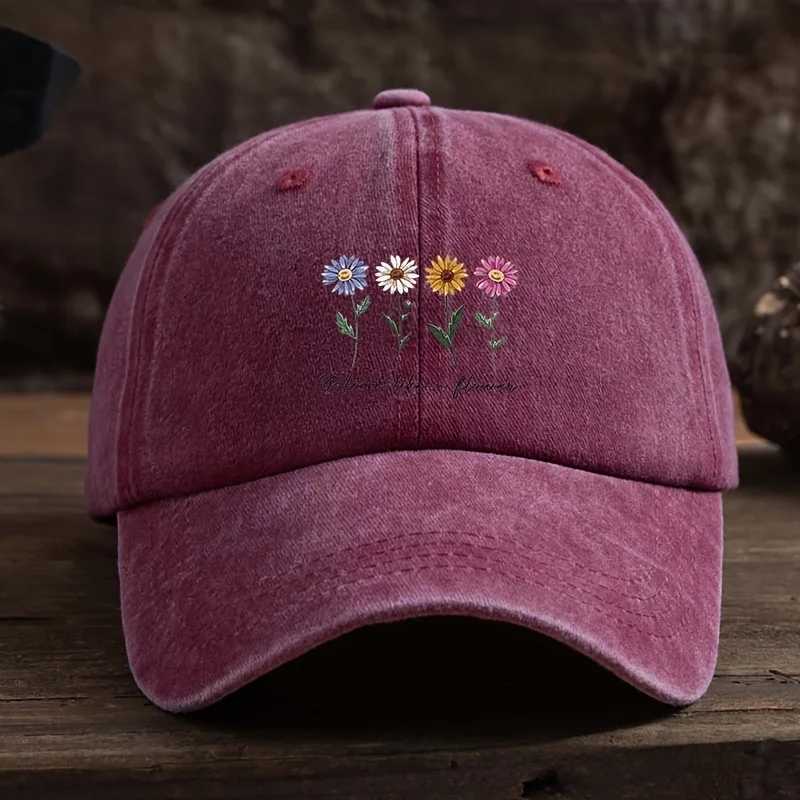 Mens outdoor baseball cap stylish and versatile womens duckbill cap with four-color floral print S260306