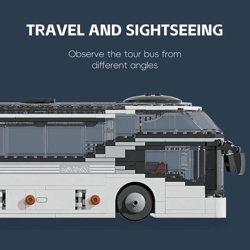 811PCS City Tour Building Blocks Double-Decker Tourist Bus Model Bricks Desktop Decoration Diy Toys For Kids Holiday Gifts Z260305