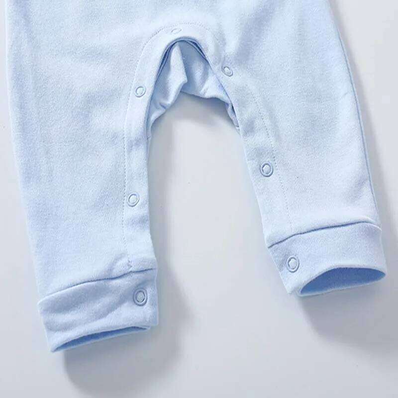 Baby Clothing Jumpsuits 0 To 6 Months Cotton Long Sleeves Solid Color Footless Button-up Onesies Newborn Boy Girl Outfits Z260306