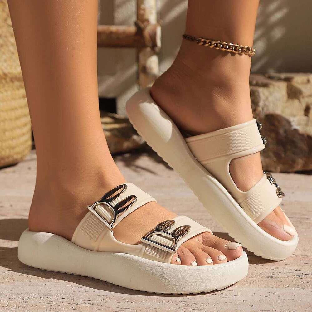 2025 New Summer Fashionable Comfortable Thick-soled Women's Slippers Elegant and Casual Increased Open-toe Sandals NO: 8181