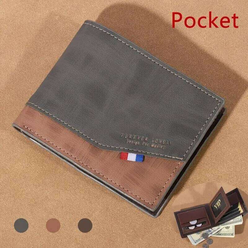 Men's High-capacity Leather Wallet, Small Multi Slot Photo for Coins, Vintage Wallet C2603040