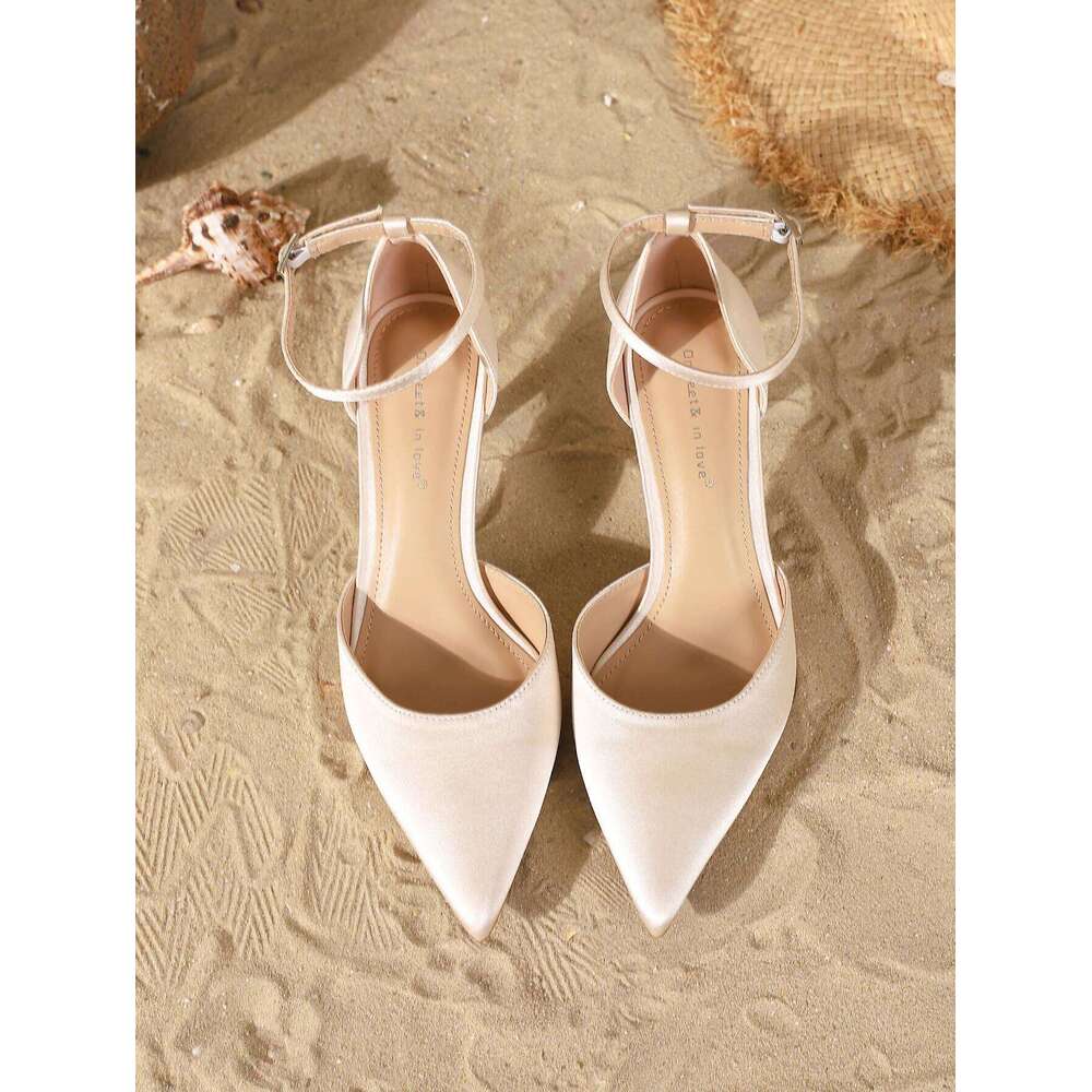 Women's Fashion Elegant Satin Pointed-Toe Stiletto Heels, Comfortable Simple and Versatile Thin High Heels