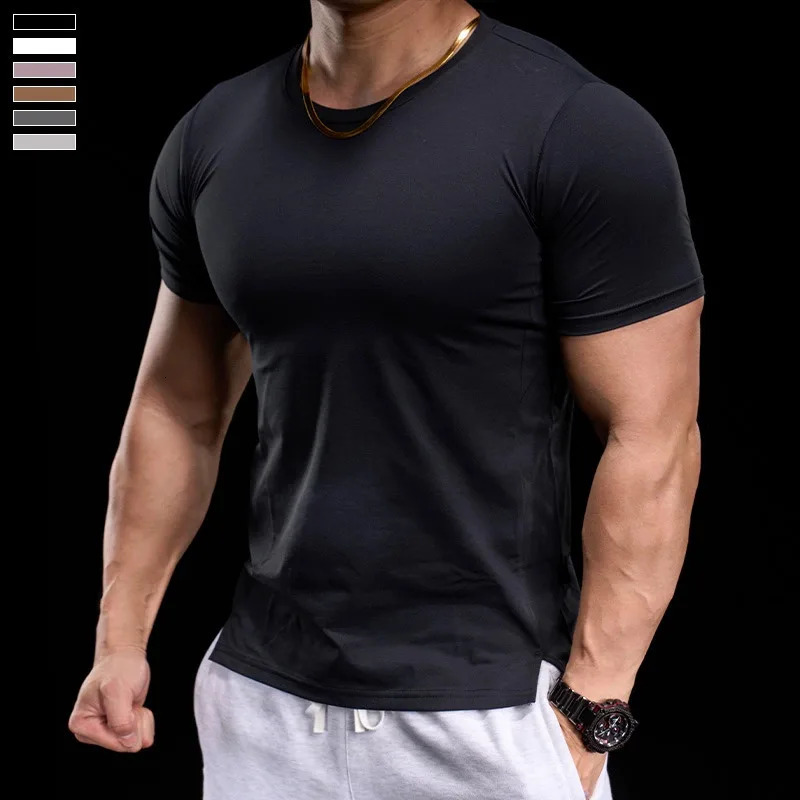 Mens Gym Fitness Training Clothing Highelasticity Breathable Sports Tight Shortsleeved Tshirt Running 260302