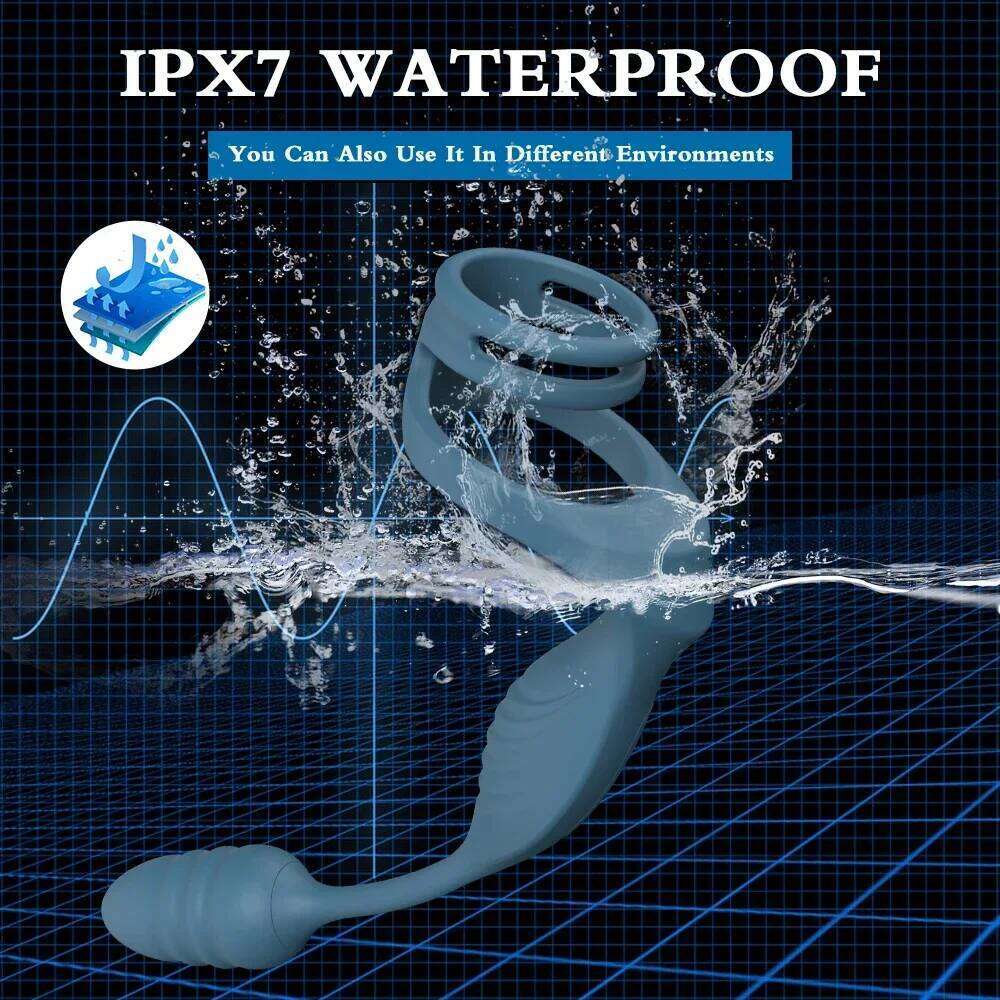 Cock Prostate Vibrator Double Ring Anal Plug Vibrating Delay Ejaculation Male Masturbator Sex Toys for Men 18+ W260305