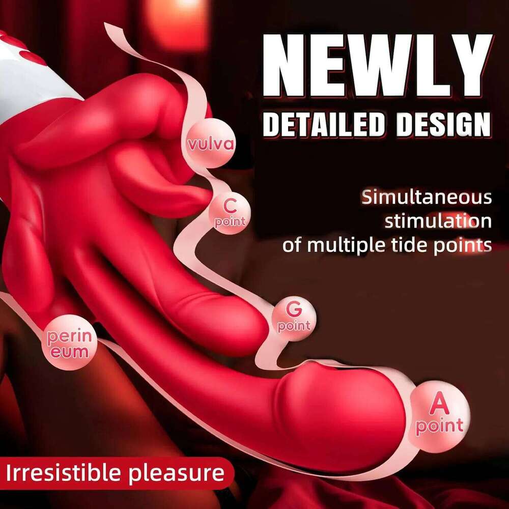 KUSHOR 5 IN 1 Dildo Vibrator for Women Swings Tongue G Spot Clitoral Stimulator Vaginal Massage Female Masturbator Adult Sex Toy W260305