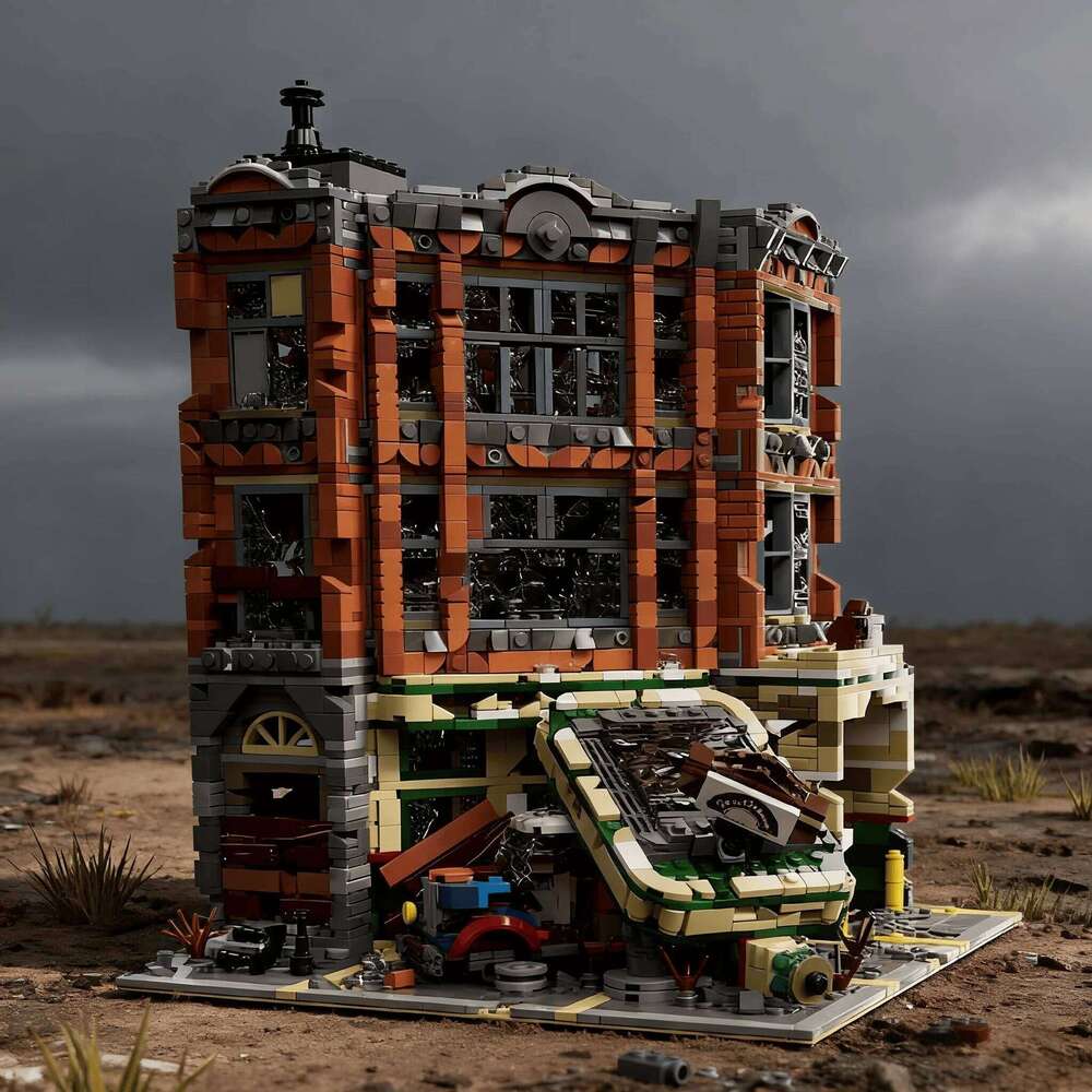 Corner Garage Movie City Architecture, MOC House Modular Building Blocks Model Kit,with figures,Gift for Adults Kids 3325PCS Z260306