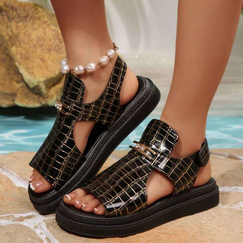 2026 Summer New Women's Open toed Fashion Solid Color Outdoor Non slip and Wear resistant Rubber Sole Casual Sandals