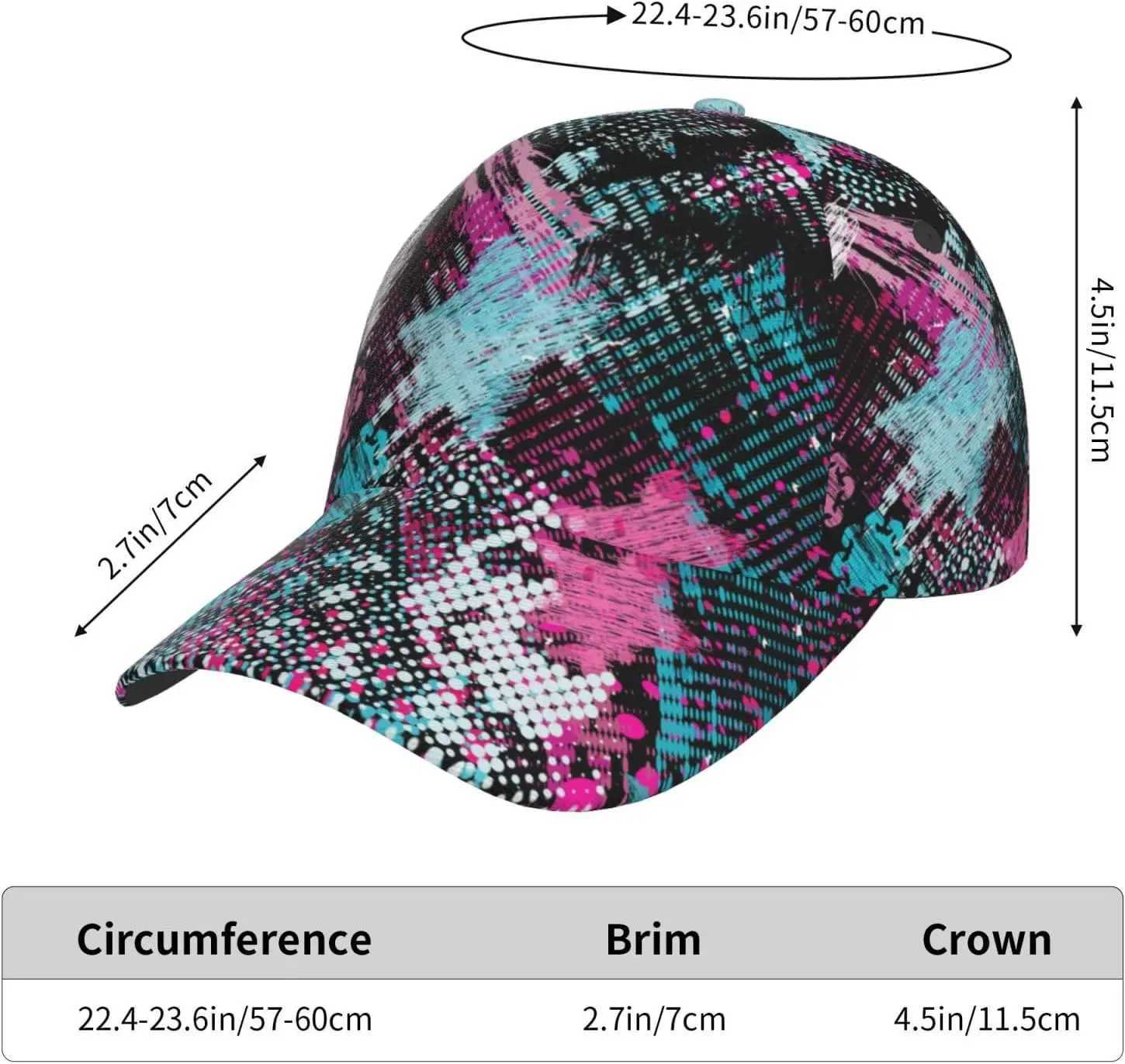 Colorful Graffiti Art Baseball Cap Unisex Summer Sun Hat UV Protection Casual Outdoor Streetwear Aesthetic Dad Hat S260306