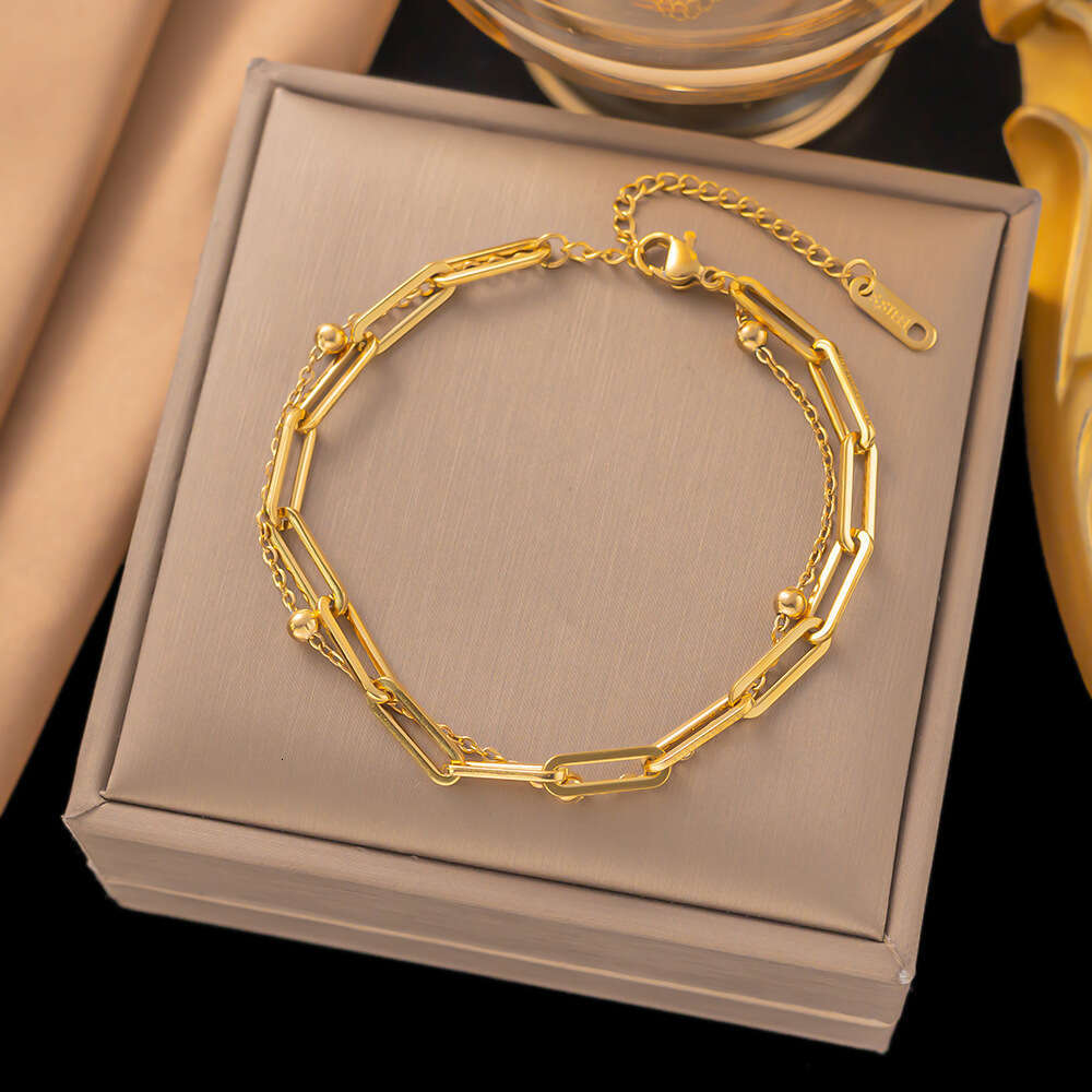 Premium Bracelet 2-piece Jewelry Set, Cross-border Stainless Steel Bracelet, Fashionable, Exaggerated, Unique, Trendy, Light Luxury Hand Accessory