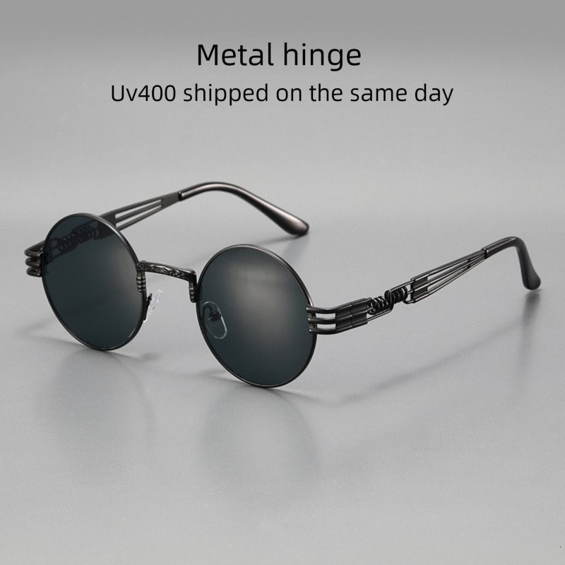 2026 New Designer Luxury Brand Classic European And American Metal Punk Women's Sunglasses Retro Men's Hollow Glasses Round Fashion Brand Su