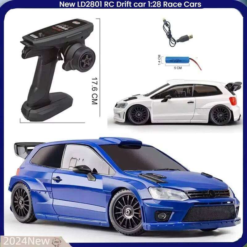 LD2801 RC Drift car 1:28 Race 2.4g Radio Control 4WD High-Speed Motor Vehicle Model Cars Toy for Christmas Gifts C260305
