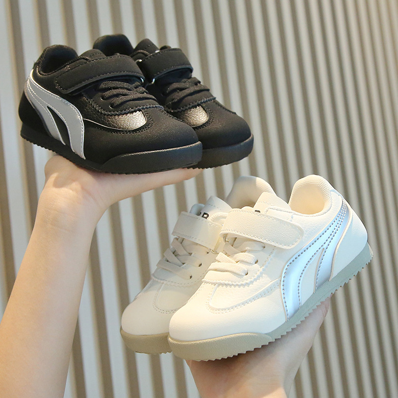 Free Shipping Spring Sport Shoes For Children PU Leather Ergonomics Kids Sneakers Soft-soled Children's Sneakers Boy's Girl's Tennis Sh