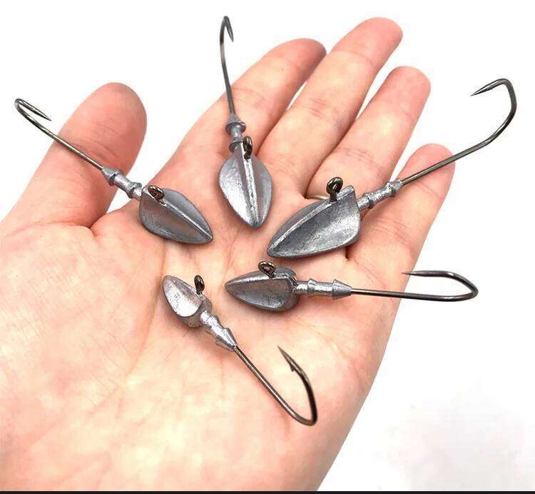 MrLurion 3.5g 5g 7g 10g 14g 20g Fishing Rigging jig head , soft worm grub lure bait hook fishing tackle set S260305