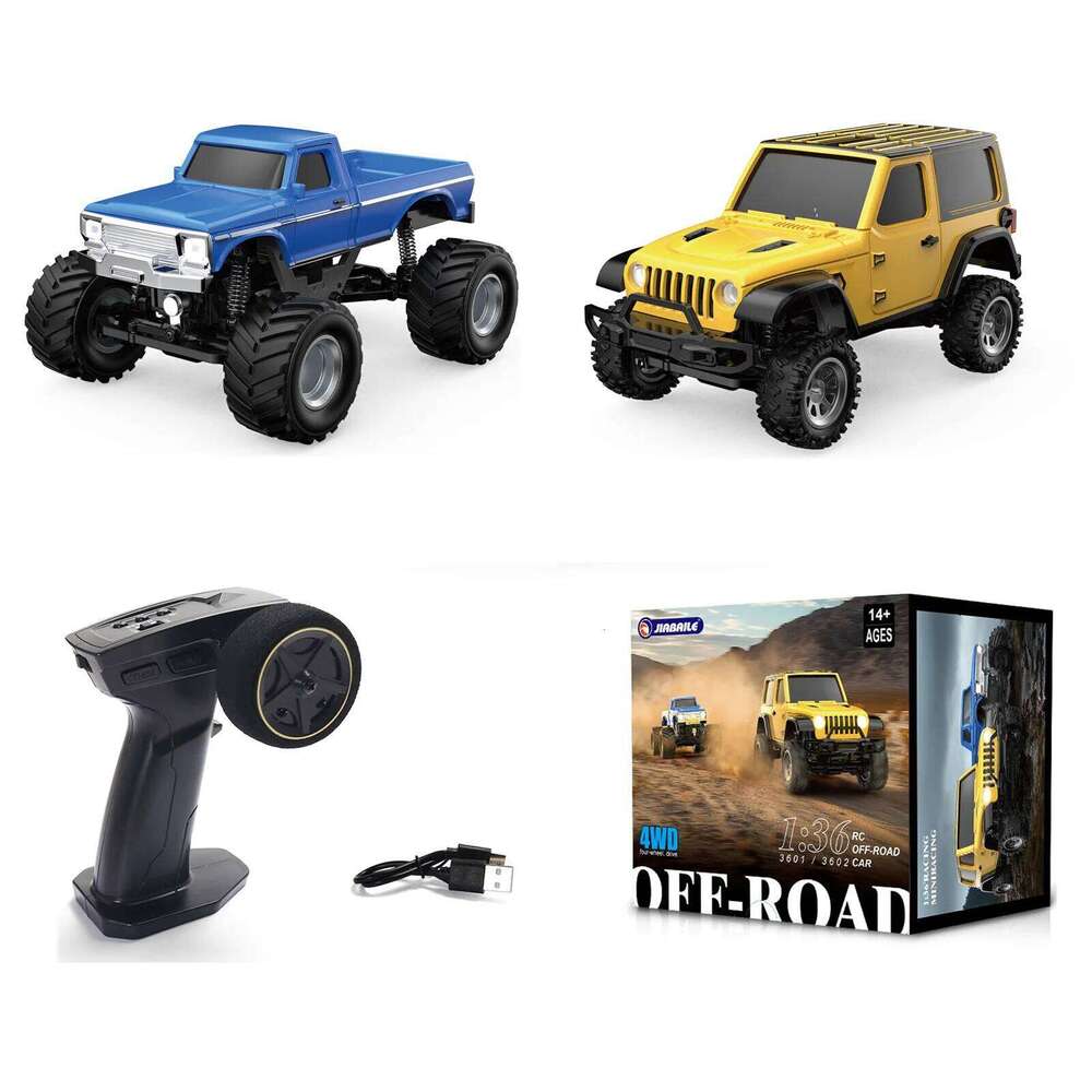 JIABAILE 1/36 Crawler 4WD Mini Radio Off-road Vehicles Light System RC Car Remote Control RTR Hobby Model Gift C260305