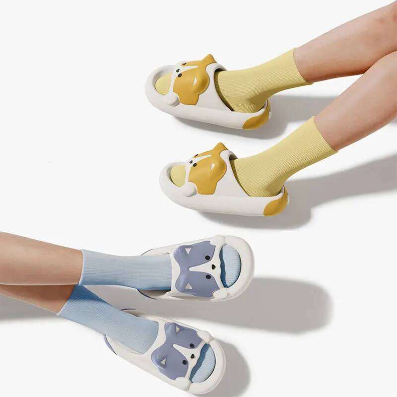 Litfun Summer Slippers Non-slip Breathable Bathroom Ladies Cute Cartoon Dog Slides EVA Soft Sole Women's Sandals