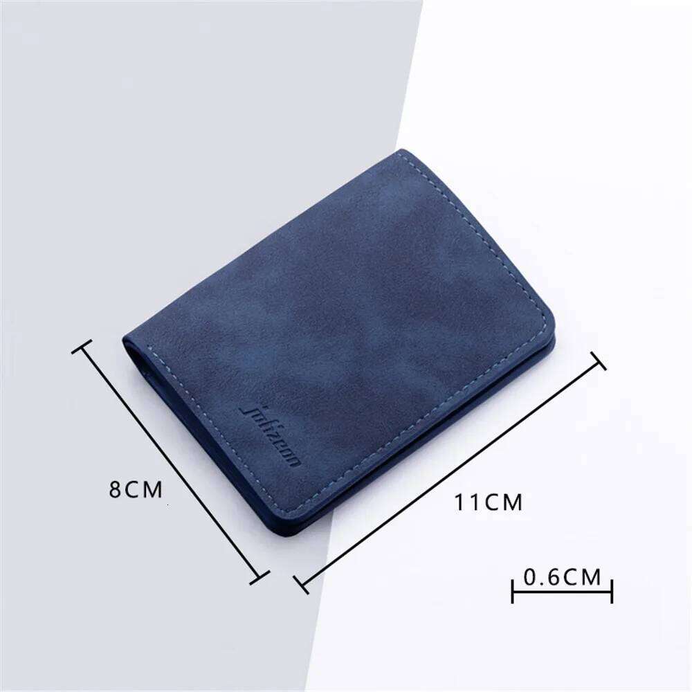 PU Leather Purse Frosted Card Holder Retro Embossed Folding Wallet Thin Men Soft Coin Pouch Bag For Women 2022 Trend 8*11cm Mini C260304