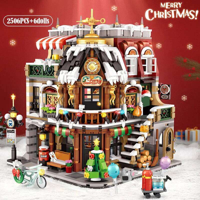 2506Pcs City Street View Mini Architecture Christmas Cafe House Building Blocks Friends Shop Figures Bricks Toys For Kids Gifts Z260306