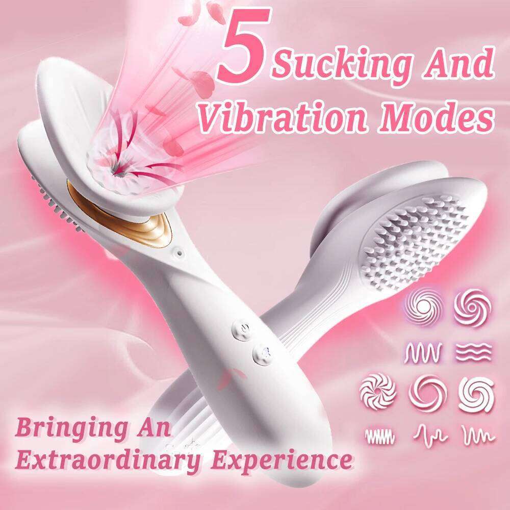 Powerful 2 in 1 Vagina Sucking Vibrator Nipple Oral Vacuum Stimulator G Spot Clitoris Massage Female Masturbator Sex Toys Women W260305