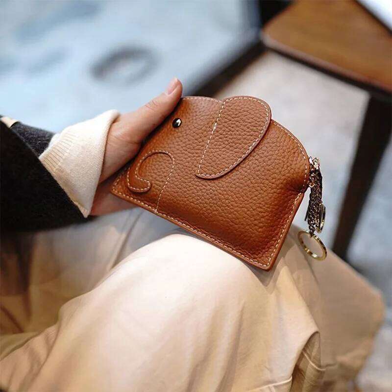 WERLLANDS 3D Elephant Embellished PU Leather Multi-Color Tassel Coin Pouch Card Holder C260304