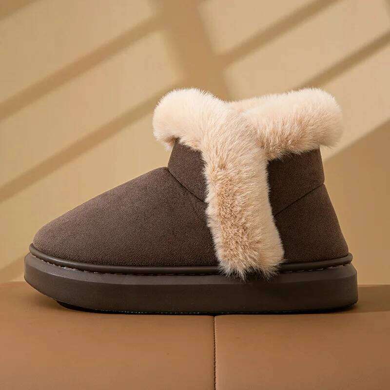 Litfun Winter Furry Snow For Women Casual Ankle Platform Non-slip Plush Lining Cozy Warm Women's Cotton Boots