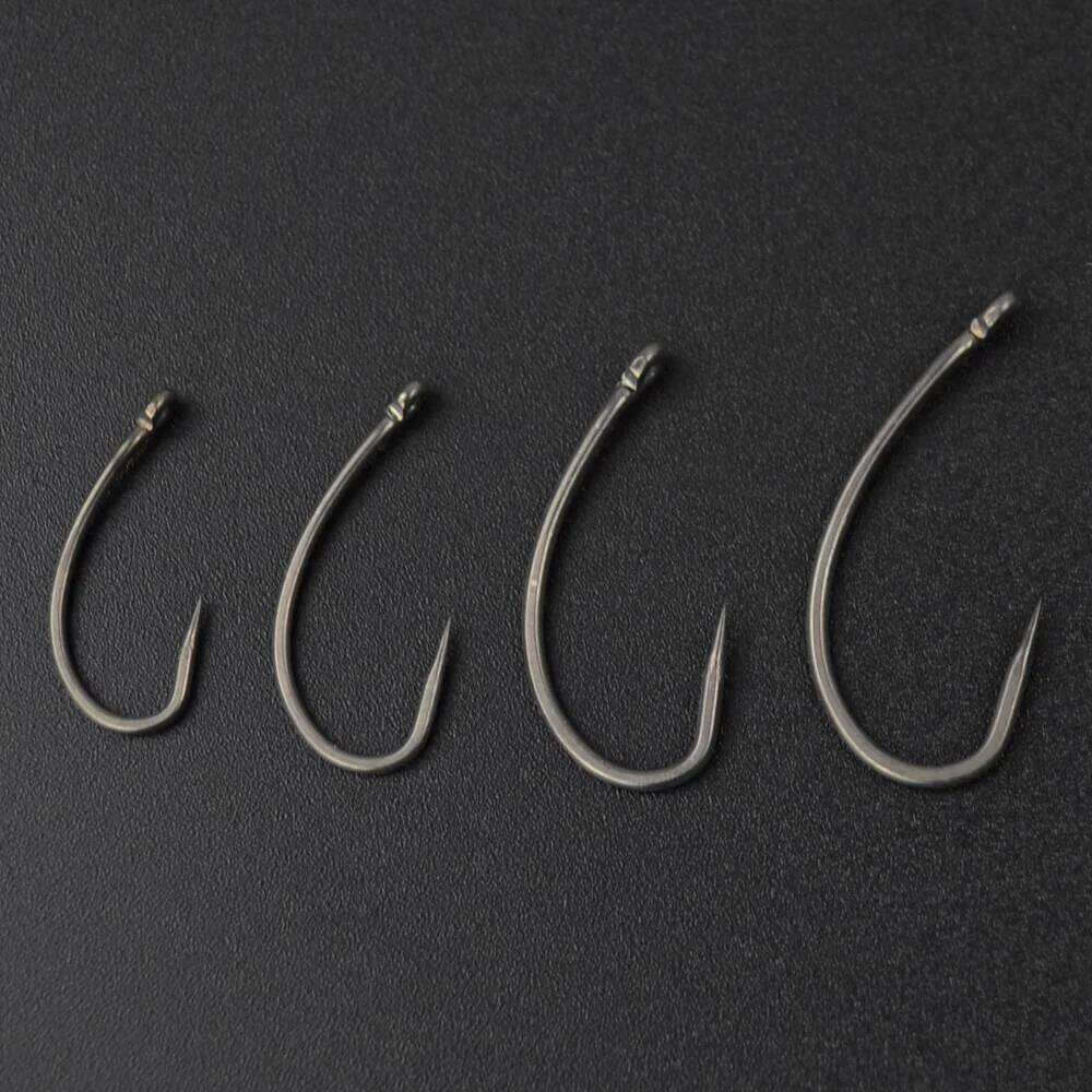 Hirisi 100pcs Carp Hook Coating Barbless Non-barb Fishhooks High Carbon Steel 8004 Fishing Accessories S260305