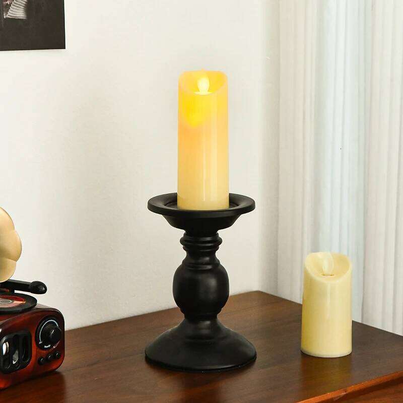 1 Piece: Simple Retro Black Iron Candle Dinner Dining Table Holder Romantic Decoration XJ260305
