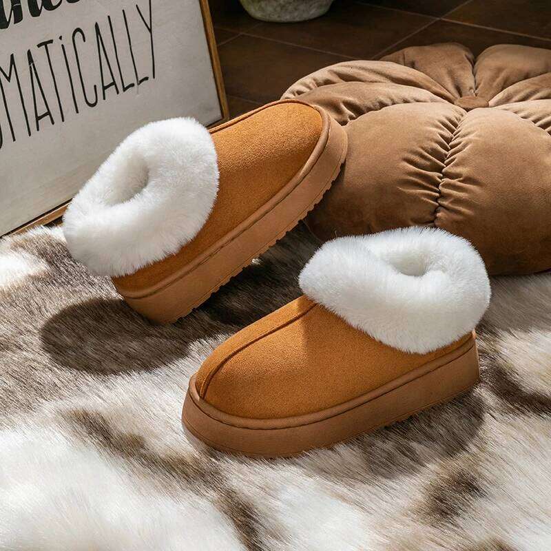 Women's Winter Slippers Non-Slip Thick Sole Fleece Lined Warm Boot Indoor Outdoor Fashion Comfort Fluffy Plush House Shoes