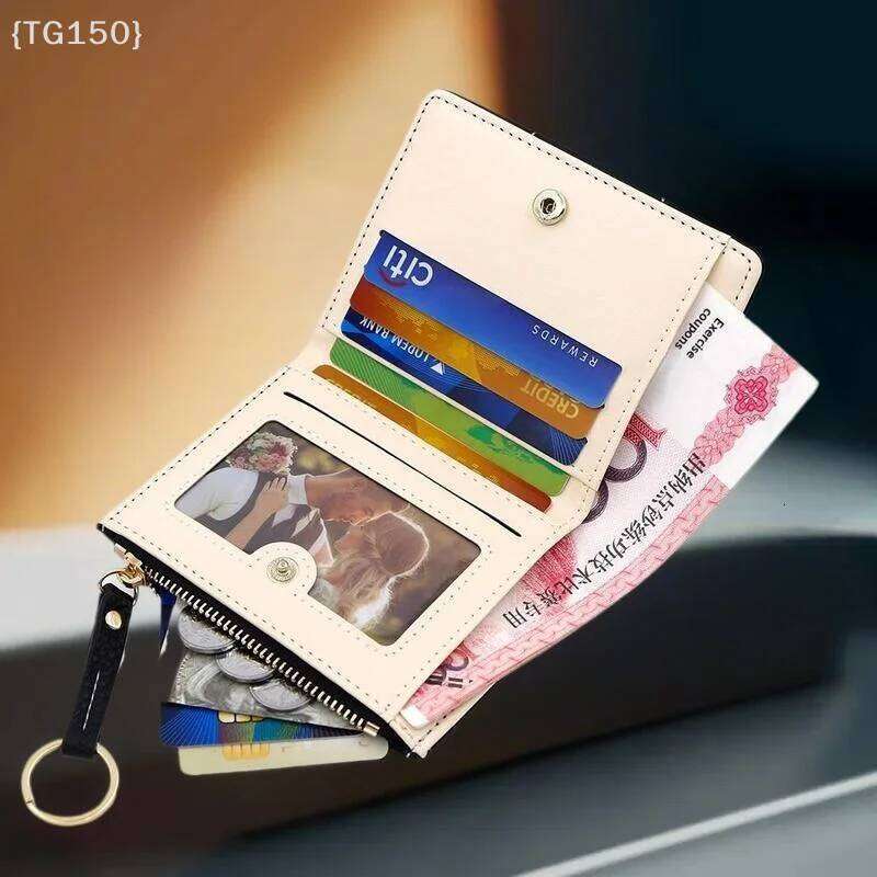 New Women's Short And Simple Card Holder, Coin Purse, Student Clutch, Folding Wallet, Stylish Solid Color C260304