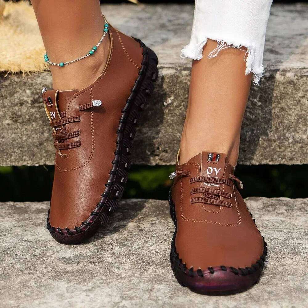 2024 New Spring Casual Women Shoes Platform Loafers 2022 Lace Up Leather Flats Slip-On Mom Shoe Mujer Zapatos Chaussure Femme