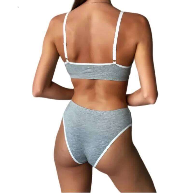 Women Seamless Bra V-neck Non-wire Bras Low Waist Panties Sexy Lingerie Sport Comfort Female Underwear Set